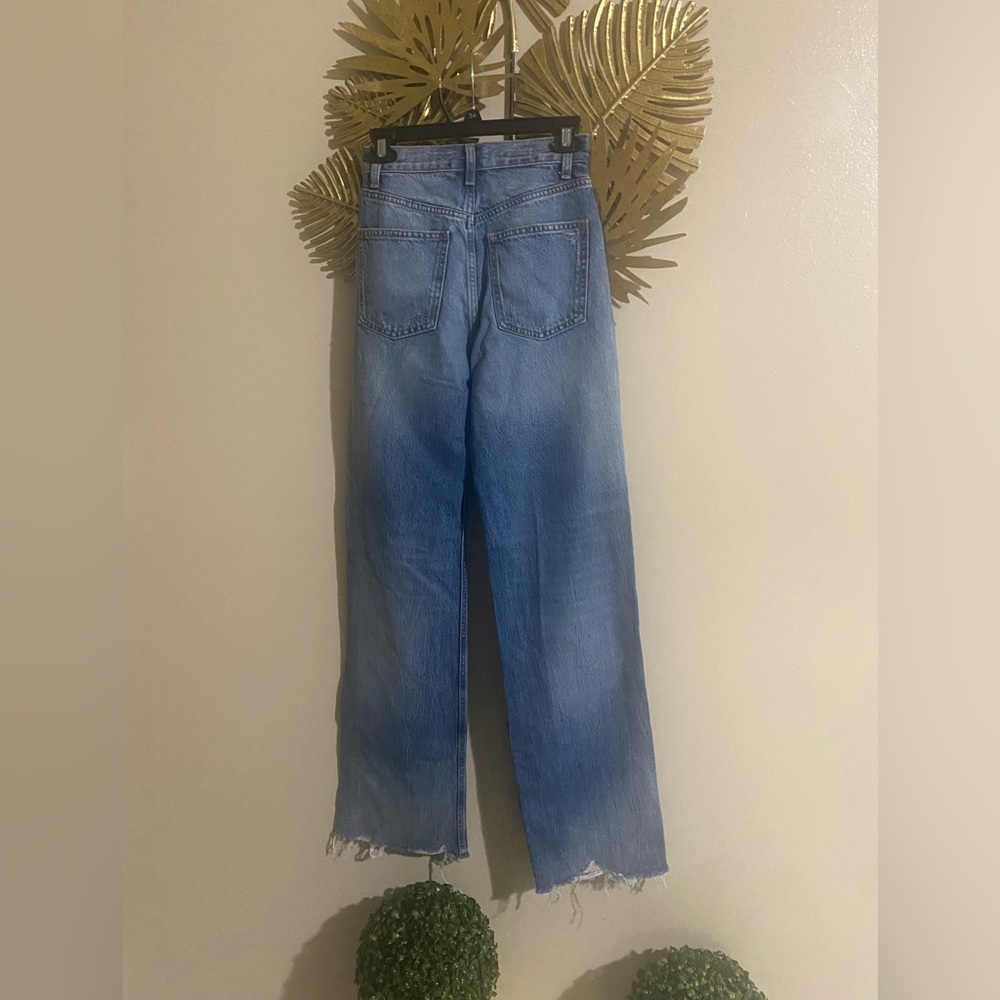 Zara Blue Distressed Flare Jeans - Picture 3 of 5